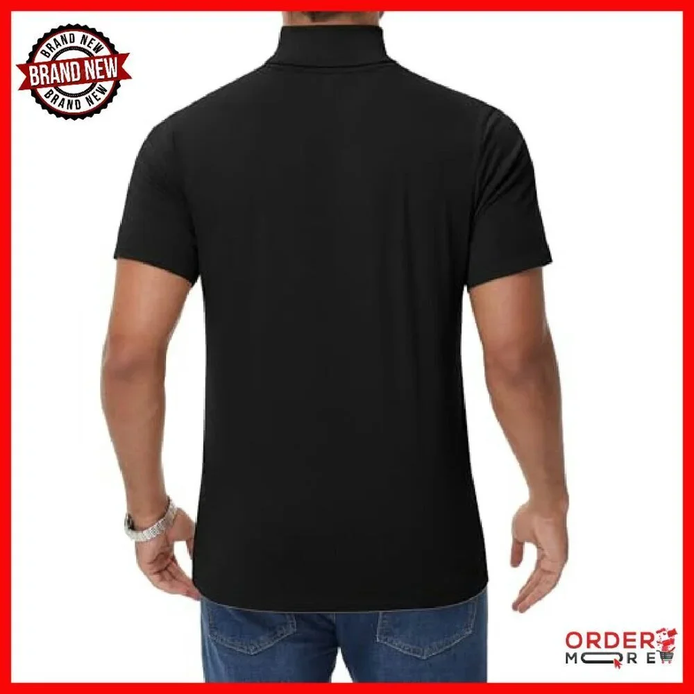 Men's Big Tall Turtleneck Shirt 3 Pack Cotton Mock Neck Undershirt